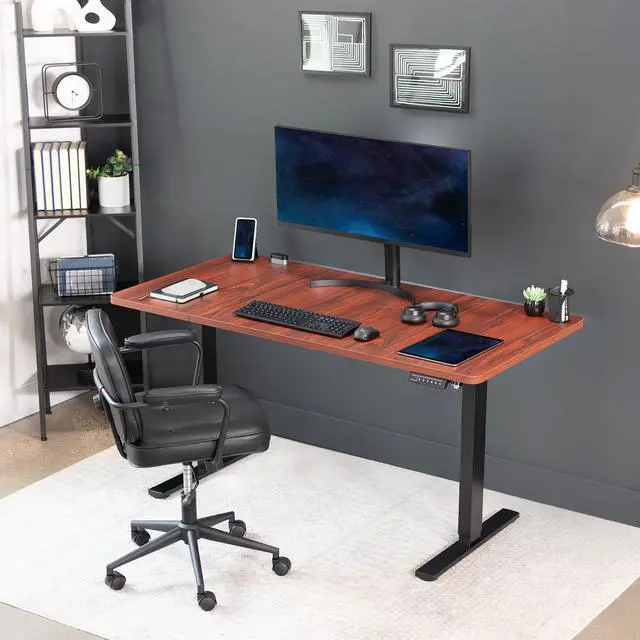Alt view image 2 of 7 - Universal 60 x 30 inch Table Top for Standard and Sit to Stand Height Adjustable Home and Office Desk Frames, Dark Walnut Desktop, DESK-TOP60-30D