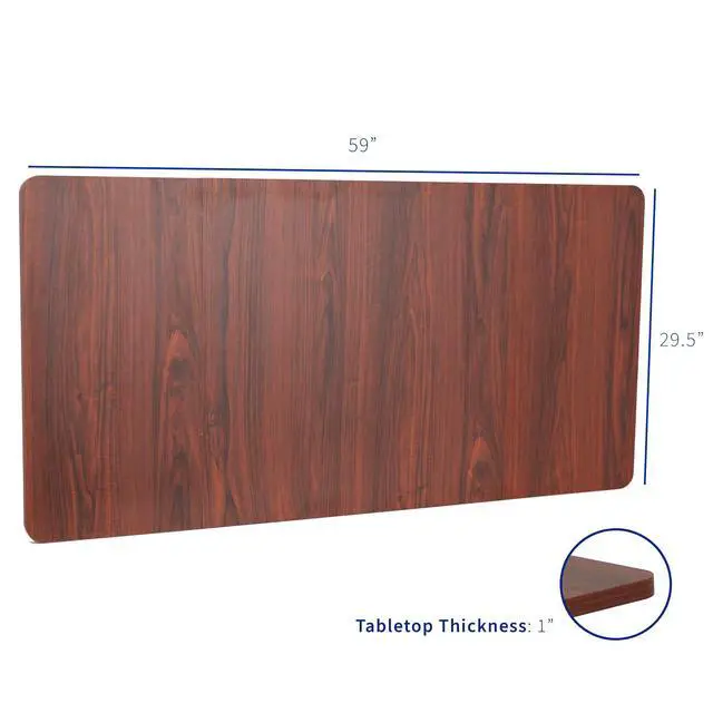 Alt view image 3 of 7 - Universal 60 x 30 inch Table Top for Standard and Sit to Stand Height Adjustable Home and Office Desk Frames, Dark Walnut Desktop, DESK-TOP60-30D
