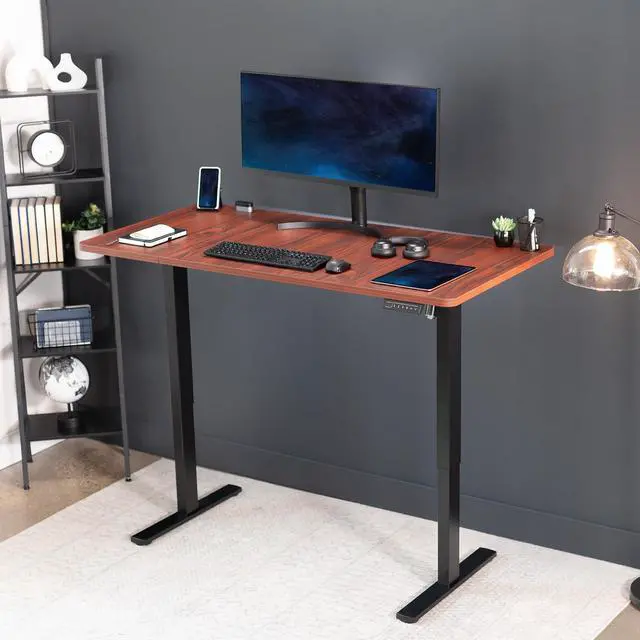 Alt view image 6 of 7 - Universal 60 x 30 inch Table Top for Standard and Sit to Stand Height Adjustable Home and Office Desk Frames, Dark Walnut Desktop, DESK-TOP60-30D