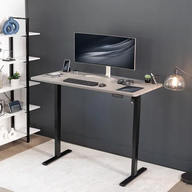 Alt view image 6 of 7 - Universal 60 x 30 inch Table Top for Standard and Sit to Stand Height Adjustable Home and Office Desk Frames, Dark Gray Desktop, DESK-TOP60-30G