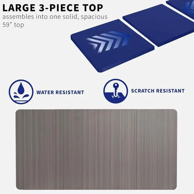 Alt view image 4 of 7 - Universal 60 x 30 inch Table Top for Standard and Sit to Stand Height Adjustable Home and Office Desk Frames, Dark Gray Desktop, DESK-TOP60-30G