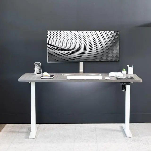 Alt view image 7 of 7 - Universal 60 x 30 inch Table Top for Standard and Sit to Stand Height Adjustable Home and Office Desk Frames, Dark Gray Desktop, DESK-TOP60-30G