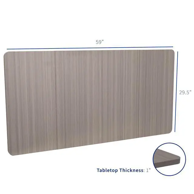 Alt view image 3 of 7 - Universal 60 x 30 inch Table Top for Standard and Sit to Stand Height Adjustable Home and Office Desk Frames, Dark Gray Desktop, DESK-TOP60-30G