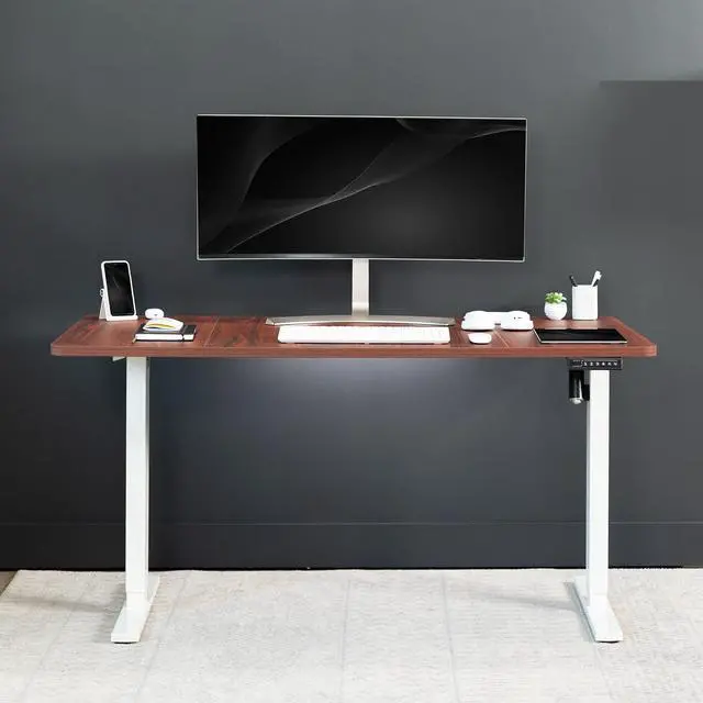 Alt view image 7 of 7 - Universal 60 x 30 inch Table Top for Standard and Sit to Stand Height Adjustable Home and Office Desk Frames, Dark Walnut Desktop, DESK-TOP60-30D