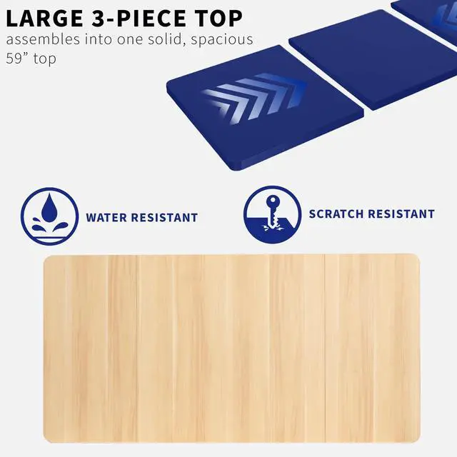 Alt view image 4 of 6 - Universal 60 x 30 inch Table Top for Standard and Sit to Stand Height Adjustable Home and Office Desk Frames, Light Wood Desktop, DESK-TOP60-30C
