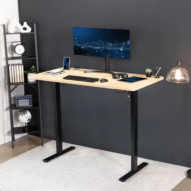 Alt view image 6 of 6 - Universal 60 x 30 inch Table Top for Standard and Sit to Stand Height Adjustable Home and Office Desk Frames, Light Wood Desktop, DESK-TOP60-30C