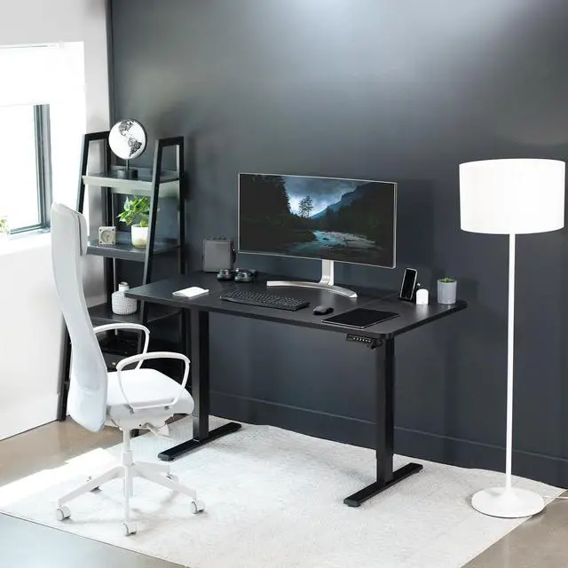 Alt view image 2 of 7 - Universal 60 x 30 inch Table Top for Standard and Sit to Stand Height Adjustable Home and Office Desk Frames, Black Desktop, DESK-TOP60-30B