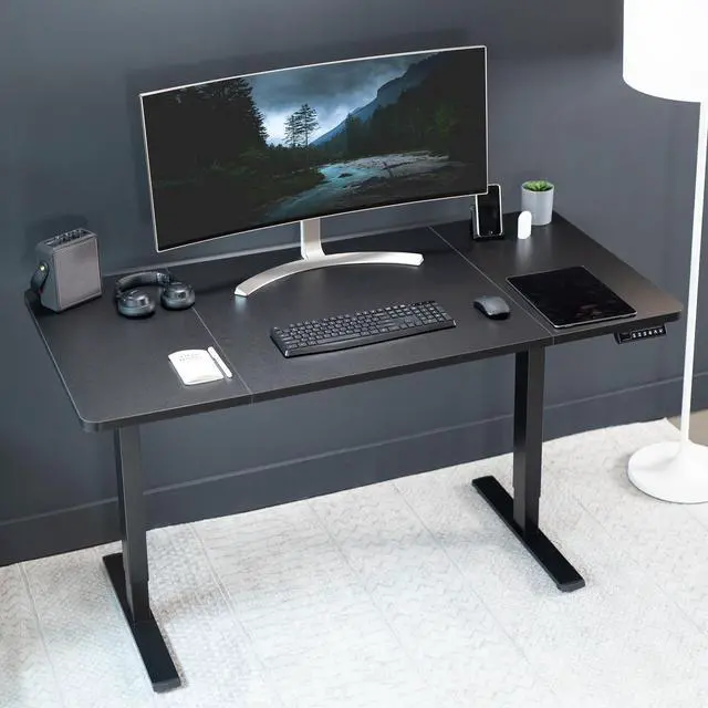 Alt view image 6 of 7 - Universal 60 x 30 inch Table Top for Standard and Sit to Stand Height Adjustable Home and Office Desk Frames, Black Desktop, DESK-TOP60-30B