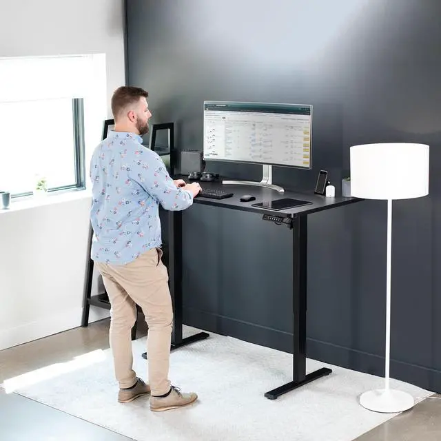 Alt view image 7 of 7 - Universal 60 x 30 inch Table Top for Standard and Sit to Stand Height Adjustable Home and Office Desk Frames, Black Desktop, DESK-TOP60-30B