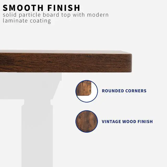 Alt view image 5 of 7 - Universal 60 x 30 inch Table Top for Standard and Sit to Stand Height Adjustable Home and Office Desk Frames, Rustic Vintage Brown Desktop, DESK-TOP60-30N