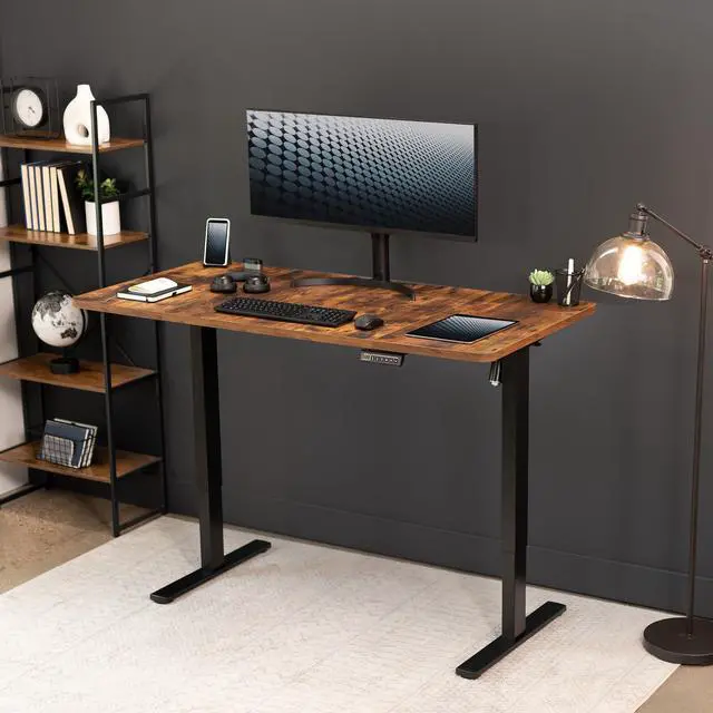 Alt view image 6 of 7 - Universal 60 x 30 inch Table Top for Standard and Sit to Stand Height Adjustable Home and Office Desk Frames, Rustic Vintage Brown Desktop, DESK-TOP60-30N