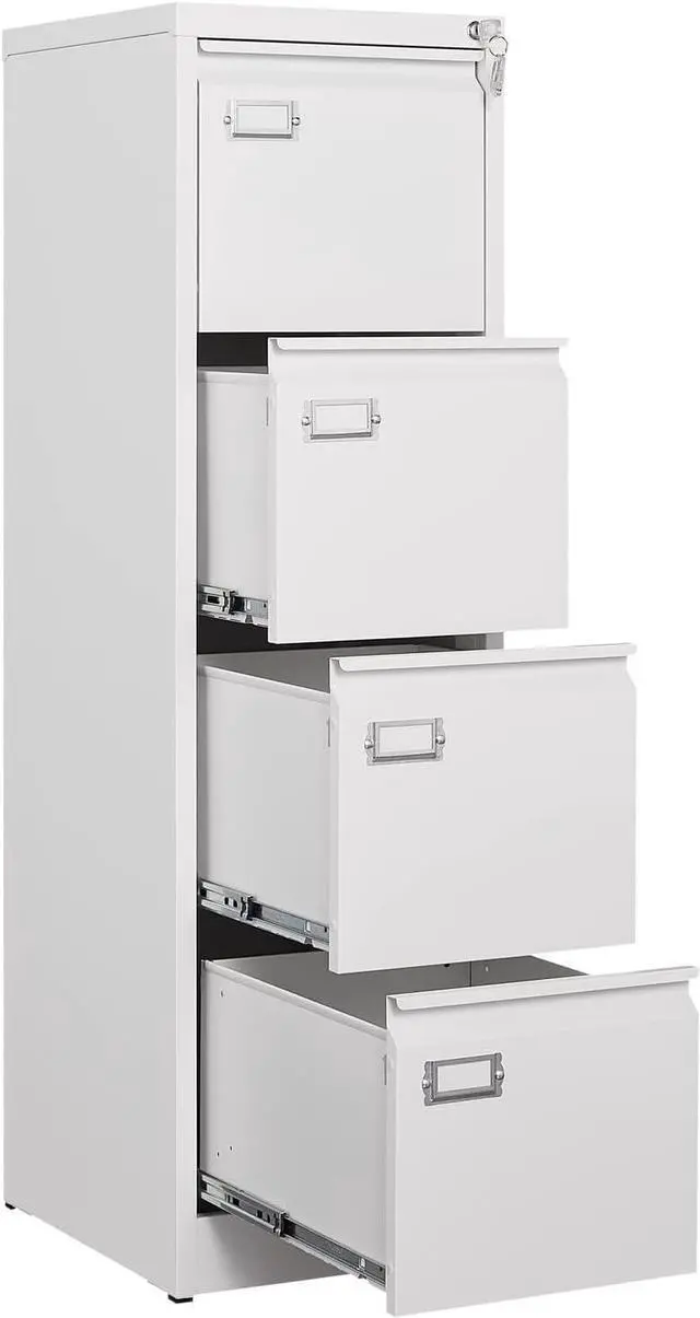 Main image of 4 Drawer File Cabinet,Metal Filing Cabinets with Lock,18" Deep Vertical Filing Cabinets for Home Office,Steel Storage Cabinet fits Letter/Legal/A4 Size