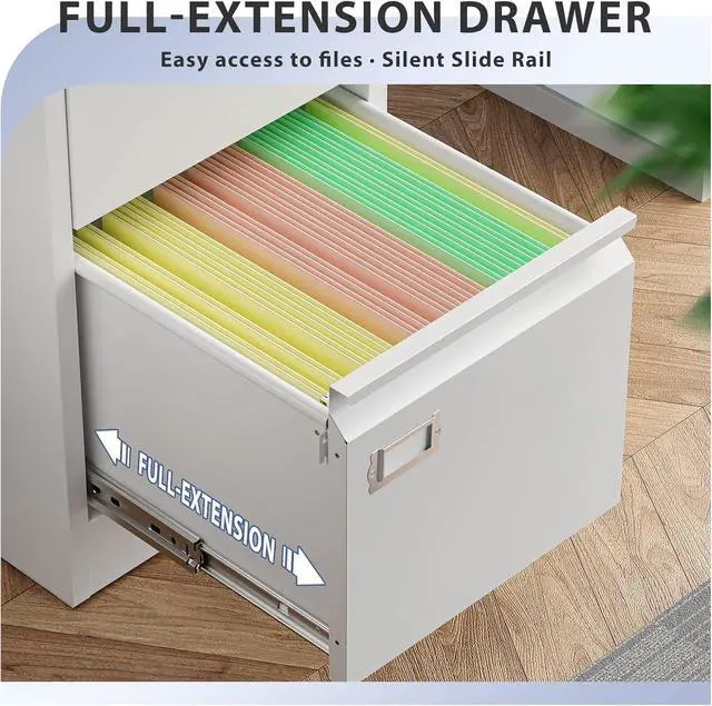 Alt view image 5 of 7 - 4 Drawer File Cabinet,Metal Filing Cabinets with Lock,18" Deep Vertical Filing Cabinets for Home Office,Steel Storage Cabinet fits Letter/Legal/A4 Size