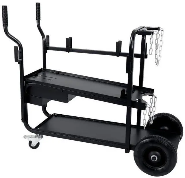 Main image of Low Profile Heavy Duty Welding cart with Locking Front casters and Large Rear Wheels with Full Size Gas Cylinder Capacity