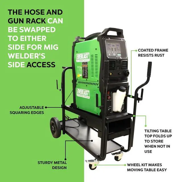 Alt view image 4 of 6 - Low Profile Heavy Duty Welding cart with Locking Front casters and Large Rear Wheels with Full Size Gas Cylinder Capacity