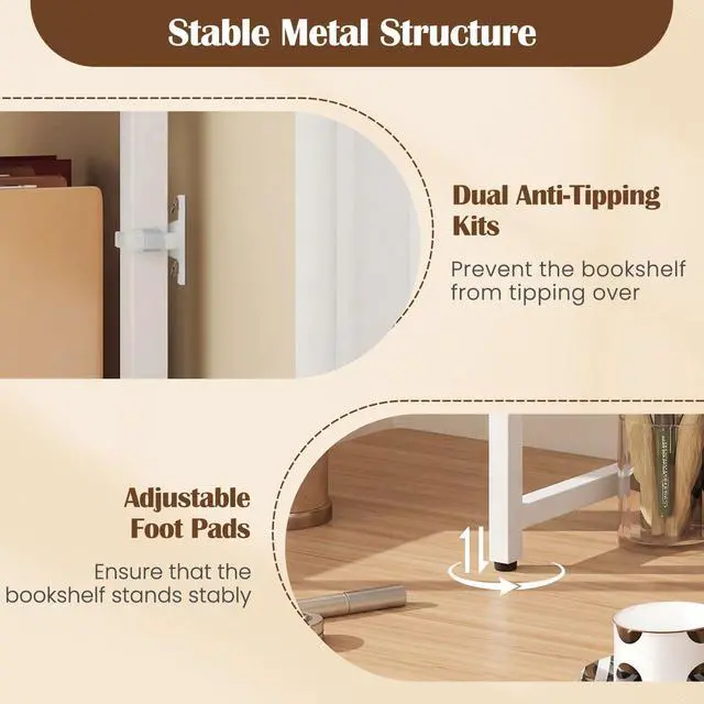 Alt view image 6 of 7 - Desktop Bookshelf, 2-Tier Desk Hutch Dorm with Pegboard for up to 32" Computer Monitor, Industrial Countertop Storage Organizer Rack, Desk Shelf for Home Office (Natural)