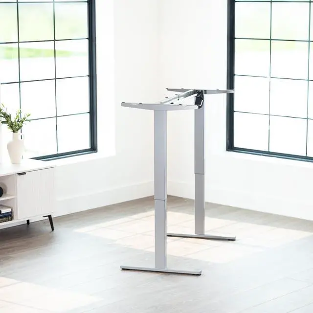 Alt view image 2 of 7 - Electric Stand Up Desk Frame Workstation, Frame Only with 220 lbs Capacity, Brushless Motor Standing Height Adjustable Legs with Memory Controller, Gray, DESK-V100EGY