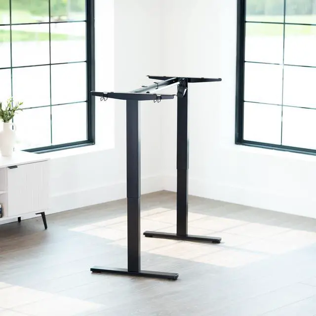 Alt view image 2 of 7 - Electric Stand Up Desk Frame Workstation, Frame Only with 220 lbs Capacity, Brushless Motor Standing Height Adjustable Legs with Memory Controller, Black, DESK-V100EBY