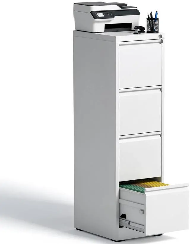 Main image of 4 Drawer File Cabinet with Lock, Metal Filing Cabinets for Home Office | Vertical File Cabinet Heavy Duty Steel Office Storage Cabinet for Letter Legal A4 Size Files, Easy Assembly