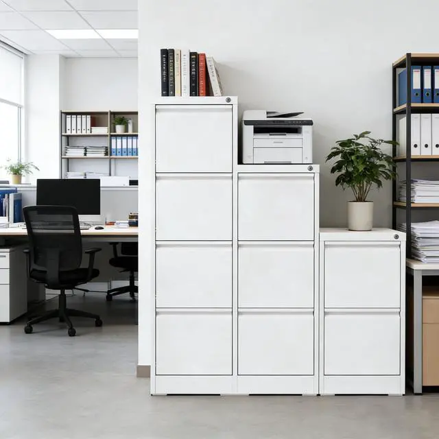 Alt view image 2 of 7 - 4 Drawer File Cabinet with Lock, Metal Filing Cabinets for Home Office | Vertical File Cabinet Heavy Duty Steel Office Storage Cabinet for Letter Legal A4 Size Files, Easy Assembly