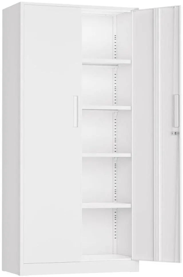 Main image of 72" Metal Office Storage Locking Cabinet, Lockable Garage Storage Cabinets, High Office Storage Cabinet with Adjustable Shelves for Garage(White)