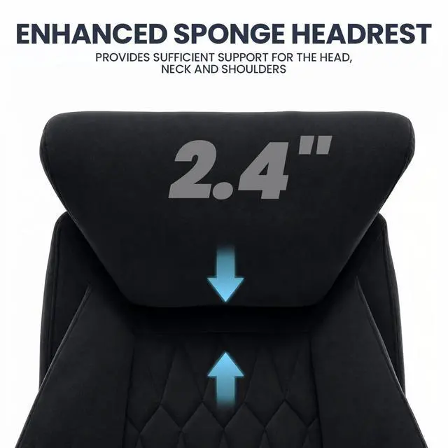 Alt view image 4 of 7 - Big and Tall Office Chair, 500LBS Ergonomic Executive Office Chair with Foot Rest, 155° Reclining High Back Gaming Desk Chair with Lumbar Support, Adjustable Headrest & Linked Armrests, Black