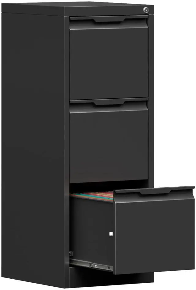 Main image of 3-Drawer Metal File Cabinet with Lock,Steel Printer Stand with Storage for Home Office,Vertical Filing Cabinet for Legal/Letter/A4 Files,Assembly Required
