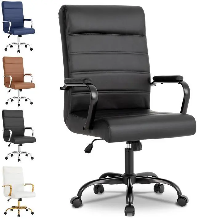Main image of Office Desk Chair,Modern Conference Room Chairs,High Back Ergonomic Home ofiice Chair,Adjustable Height Swivel Executive Computer Chair with Padded Seat and Armrest,Pure Black