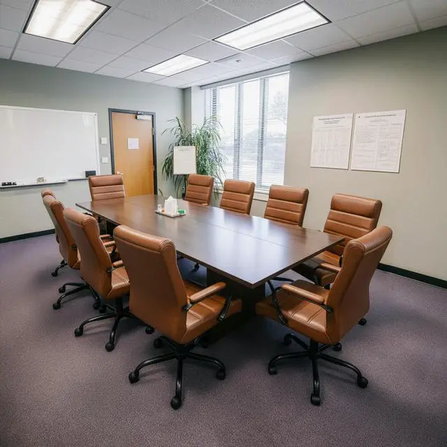 Alt view image 2 of 7 - Office Desk Chair,Modern Leather Conference Room Chairs,High Back Home ofiice Chair,Adjustable Height Swivel Executive Computer Chair with Armrest and Padded Seat,Brown with Black Frame