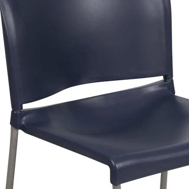 Alt view image 7 of 7 - Hercules Stack Chair, Gray | Sled Base, Powder Coated, Contoured, 880 LBS. Weight Capacity