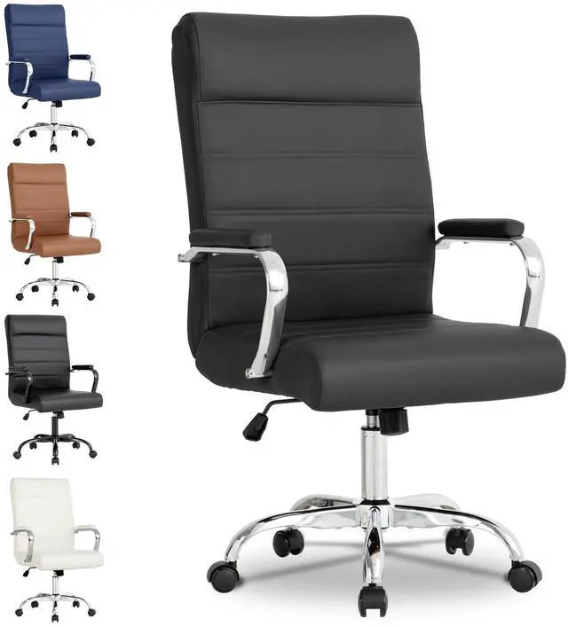 Main image of Office Desk Chair,Modern Leather Conference Room Chairs,High Back Ergonomic Home ofiice Chair,Adjustable Height Swivel Executive Computer Chair with Armrest and Padded Seat,Black