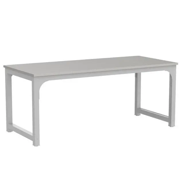 Alt view image 4 of 7 - 6FT Conference Table, 70.86" W x 31.49" D Meeting Room Table Boardroom Desk for Office Conference Room, Splicing Board with Metal Frame, White