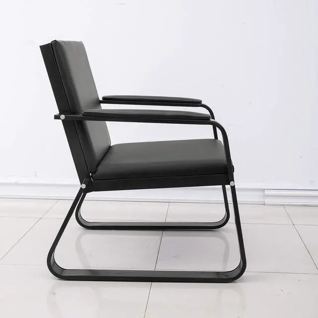 Alt view image 4 of 6 - Waiting Room Chair with Armrest PU Leather Office Waiting Room Furniture, Office Guest Seating Lobby Conference Reception Chairs for Airport Clinic Hospital Bank Salon Barber
