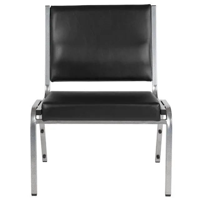 Alt view image 5 of 7 - Black Antimicrobial Bariatric Medical Chair | Vinyl Upholstery, Armless Design, Commercial Use