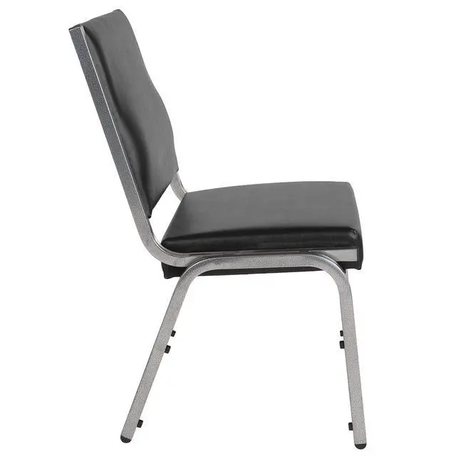 Alt view image 6 of 7 - Black Antimicrobial Bariatric Medical Chair | Vinyl Upholstery, Armless Design, Commercial Use
