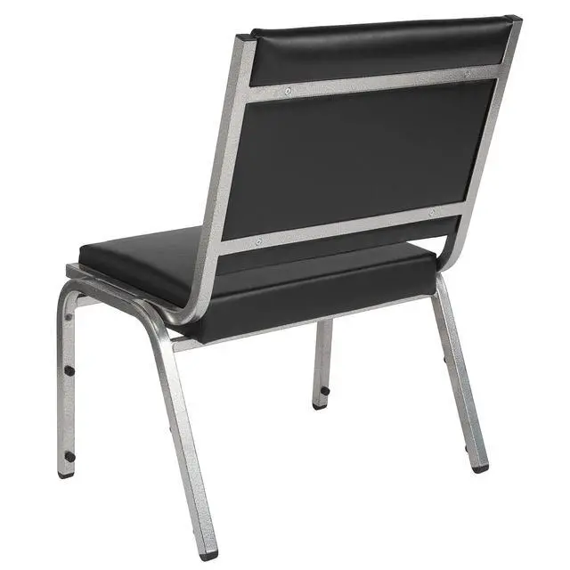 Alt view image 7 of 7 - Black Antimicrobial Bariatric Medical Chair | Vinyl Upholstery, Armless Design, Commercial Use