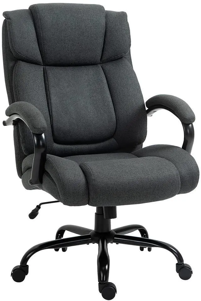 Main image of Big and Tall Executive Office Chair 485lbs Tilt Charcoal Gray | Wide Seat, High Back Computer Desk Chair, Adjustable Height
