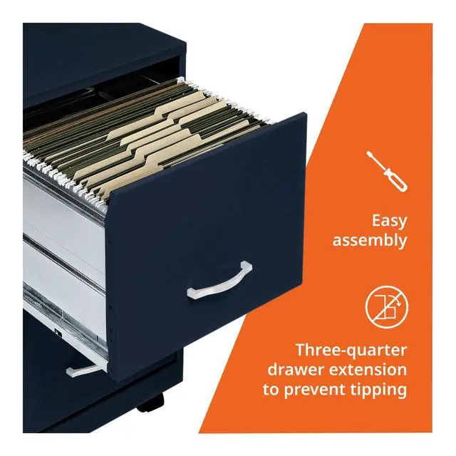 Alt view image 7 of 7 - LYS SOHO File/File Mobile File Cabinet, Navy