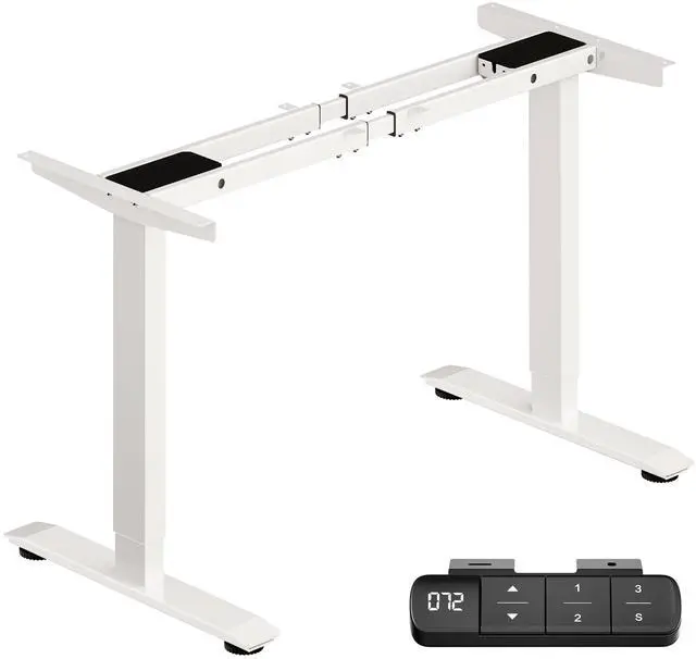 Main image of Dual Motor Electric Standing Desk Frame with Memory Controller, Computer Memory Desk Adjustable Table Legs Up to 47.2" for Home Office, Glossy White