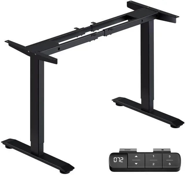 Main image of Dual Motor Electric Standing Desk Frame with Memory Controller, Computer Memory Desk Adjustable Table Legs Up to 47.2" for Home and Office, Black