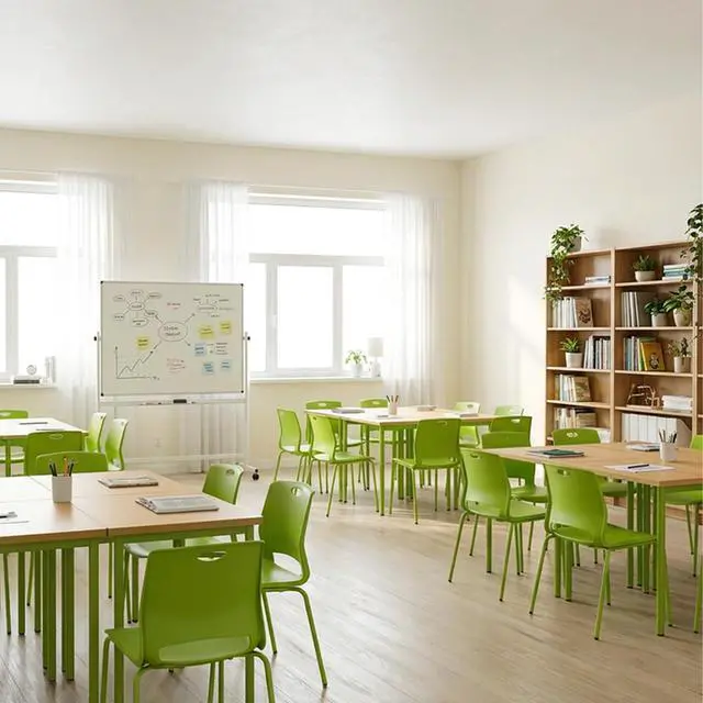 Alt view image 7 of 7 - Stackable Office Chairs, Green Guest Chairs with Comfortable Streamline Seat, Stacking Chairs No Wheels for Conference Room, Set of 4