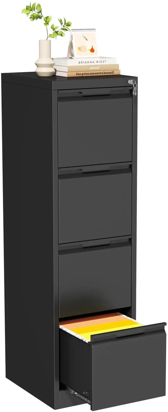 Main image of File Cabinet, 4 Drawer Filing Cabinet with Lock, Metal File Cabinet | Vertical File Storage Cabinet, Lockable, Suitable for Letter/Legal/A4/ File Folder, Cabinet for Home Office, Easy to Assemble