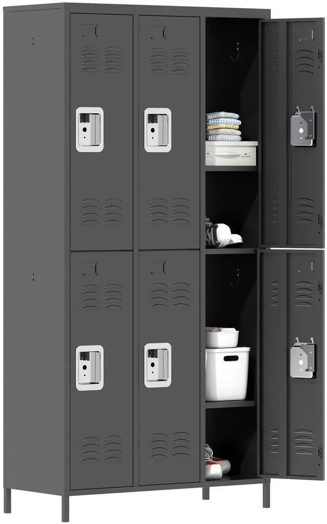 Main image of 6 Doors Metal Storage Locker for Employee,72" Sports Staff Lockers | Steel Tall Locker Cabinet with Shelves and Hooks Wide Clothes Cabinets for Office School Gym Home Bedroom Garage