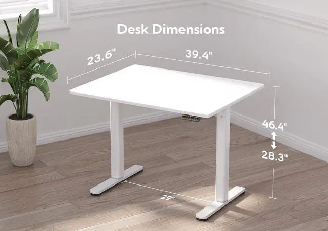 Alt view image 3 of 7 - Glass Standing Desk 40x24 Inch Super White | Smooth Height Adjustment, Tempered Glass Top, 3 Memory Presets, Stand Up, 132 lbs Capacity, Quick Install