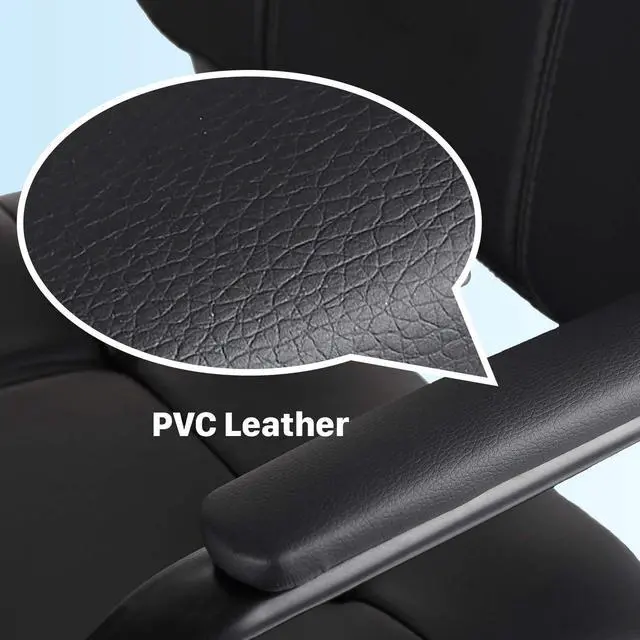 Alt view image 5 of 6 - Classic Reception Chair with Padded Armrests and Sturdy Steel Frame, Ergonomic Guest Chair for Office Conference Waiting Meeting Room, Black (1 Pack)