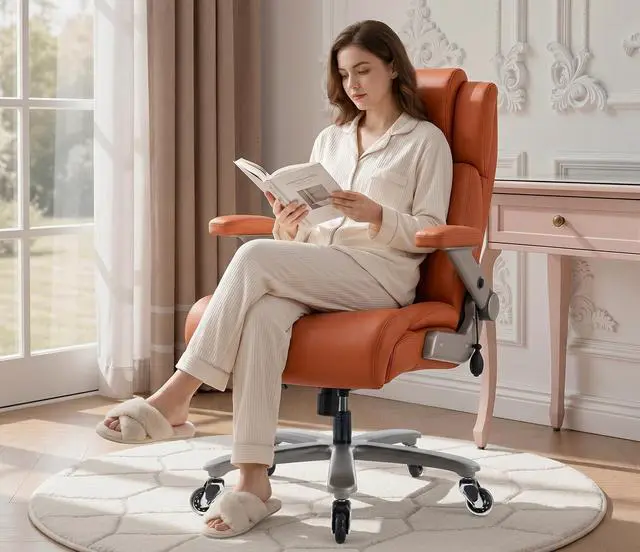 Alt view image 4 of 7 - Big and Tall 700lbs Office Chair - Adjustable Lumbar Support 3D Flip Arms Heavy Duty Metal Base&Wheels, High Back Large Executive Computer Desk Chair, Thick Padded Ergonomic Design for Back Pain