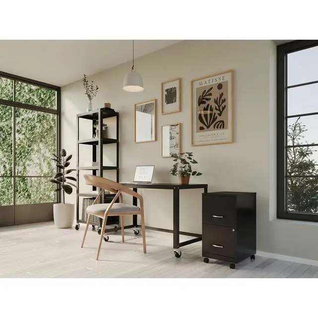 Alt view image 2 of 7 - 2-Drawer Mobile File Cabinet, 14.2" x 18" x 26.5", Black