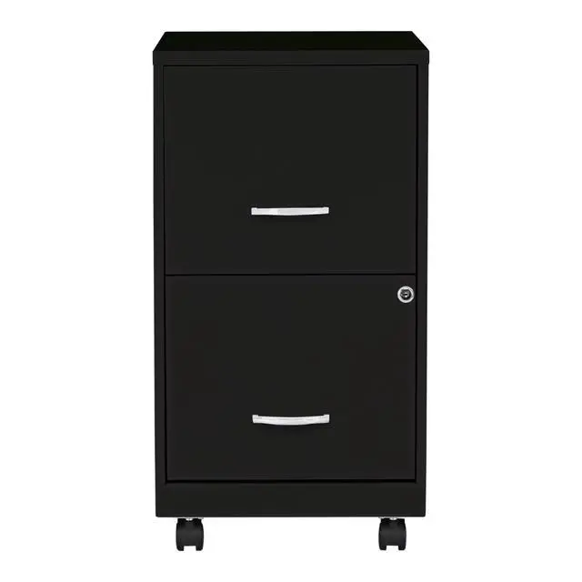Alt view image 4 of 7 - 2-Drawer Mobile File Cabinet, 14.2" x 18" x 26.5", Black