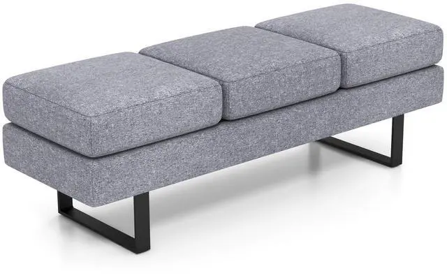 Main image of Waiting Room Chairs, Guest Chair with 660 Lbs Weight Capacity, 3 Seats Upholstered Reception Bench for Office, Conference Room, Salon & Shop, Lobby, Entryway, Dining Room, Grey
