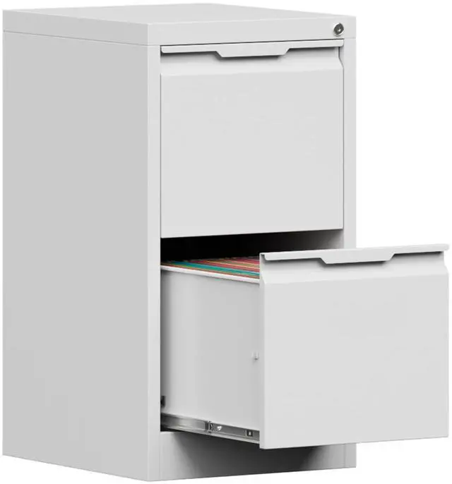 Main image of 2 Drawer Vertical File Cabinet with Lock, Metal Filing Cabinet for Home Office, Locking File Cabinet for A4/F4/Legal/Letter, Assembly Required (White, 2 Drawer)